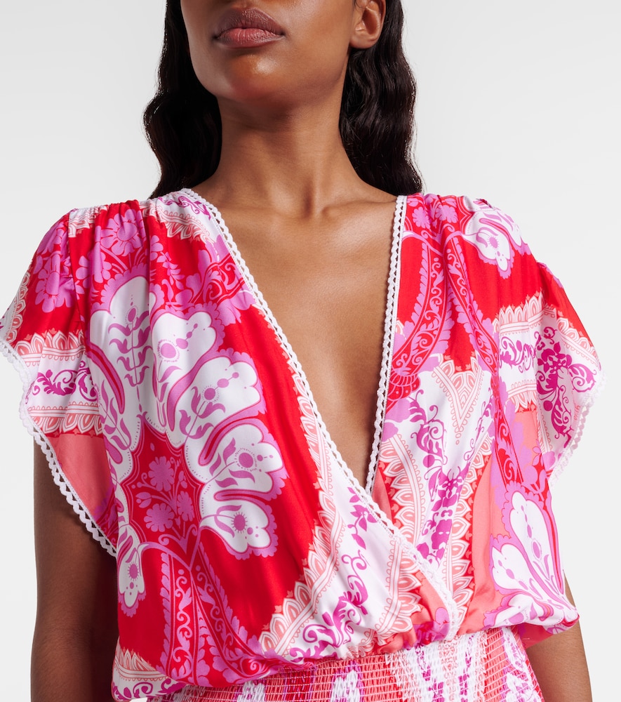  Melissa Odabash Melissa Odabash Jess Printed Tiered Minidress 