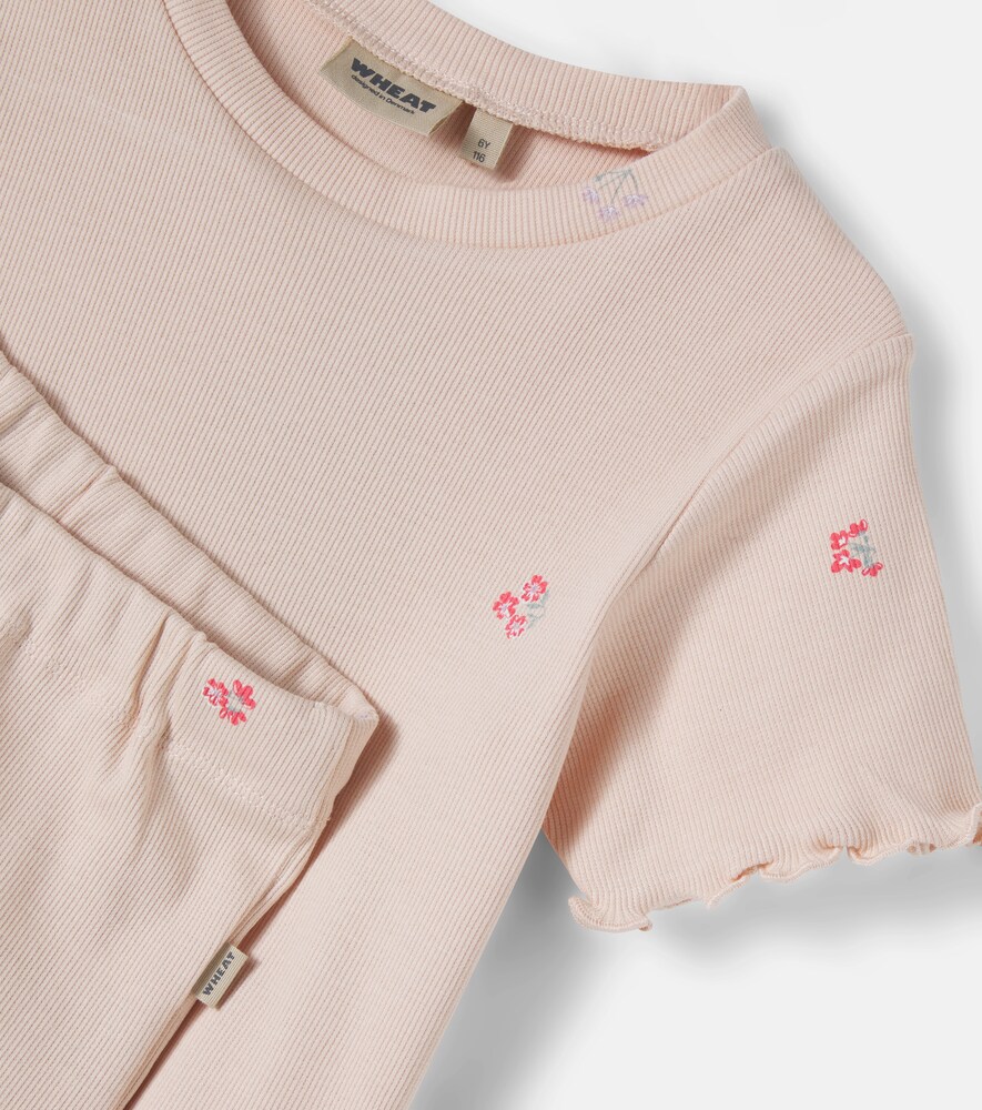  Wheat Wheat Floral Top And Leggings Set 