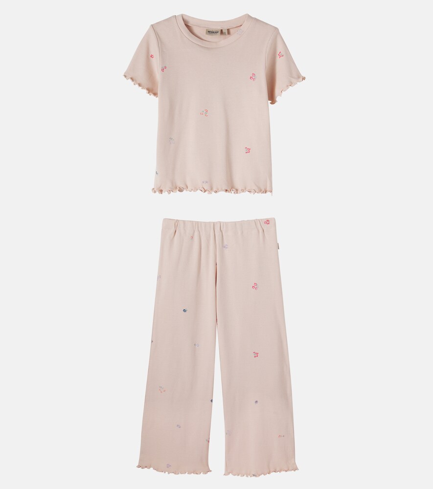  Wheat Wheat Floral Top And Leggings Set 