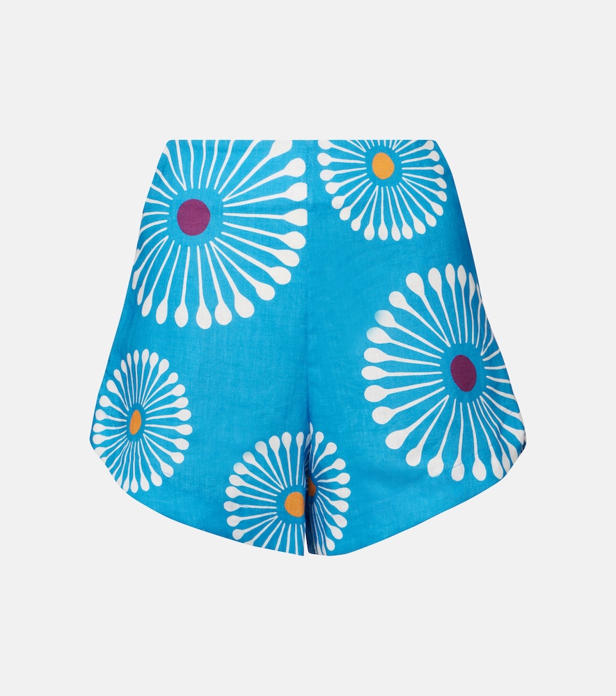 Cala de la Cruz Bahamas floral linen shorts