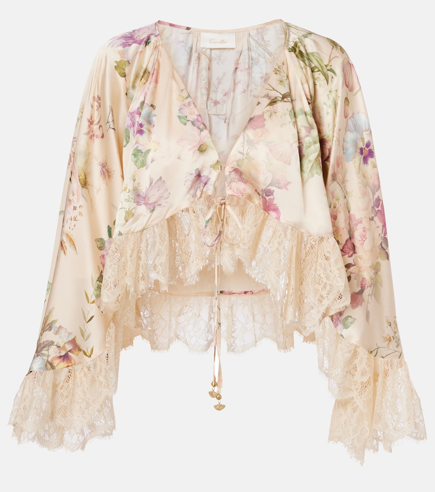 Camilla Top court en soie et dentelle 715 €