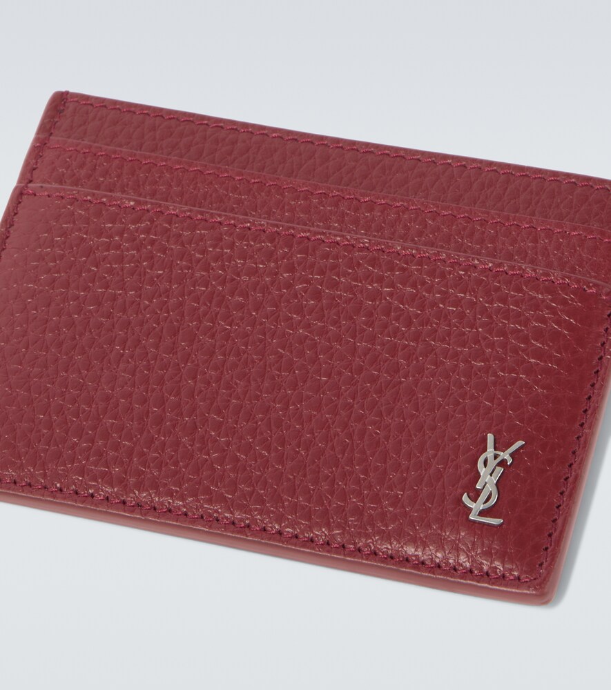  Saint Laurent Saint Laurent Tiny Cassandre Leather Card Holder 