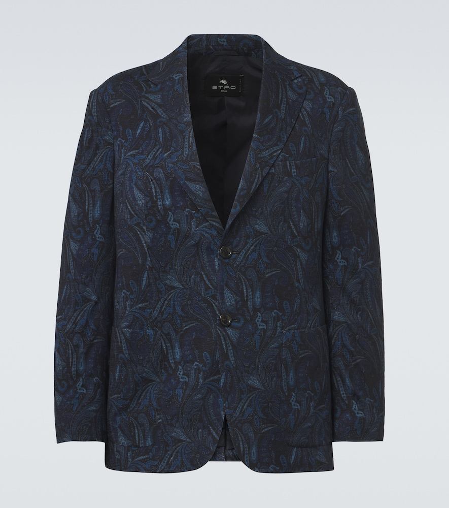Blazer in misto lana jacquard paisley
