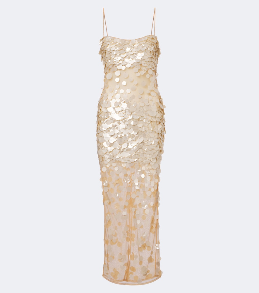Retroféte Retrofête Mischa Embellished Cocktail Dress In Sand
