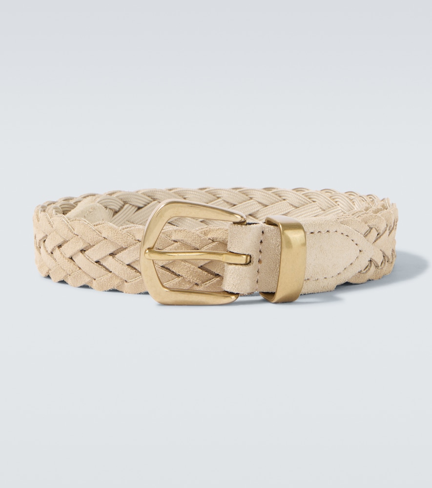 Eleventy Men's Beige Braided Suede Belt Inch Size 38 - Mytheresa