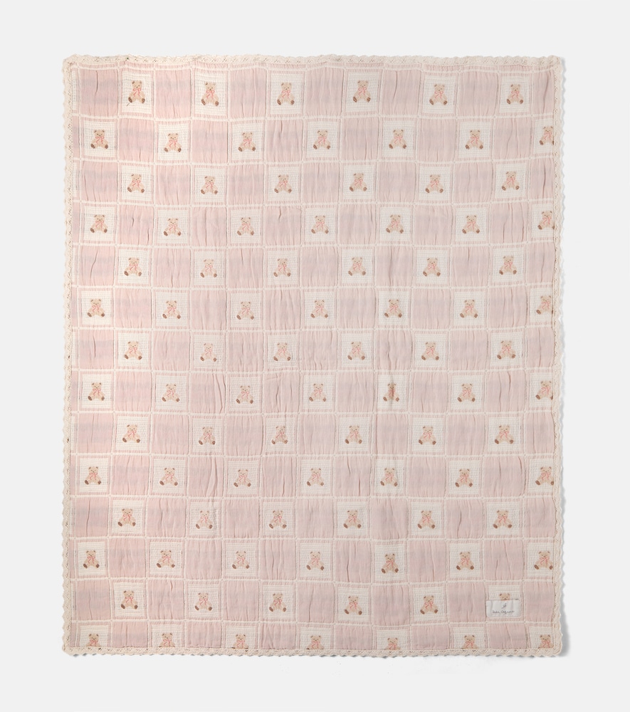 Bebe Organic Couverture Teddy en coton broderies 75$