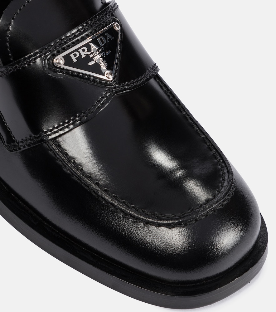  Prada Prada Logo Leather Loafers 