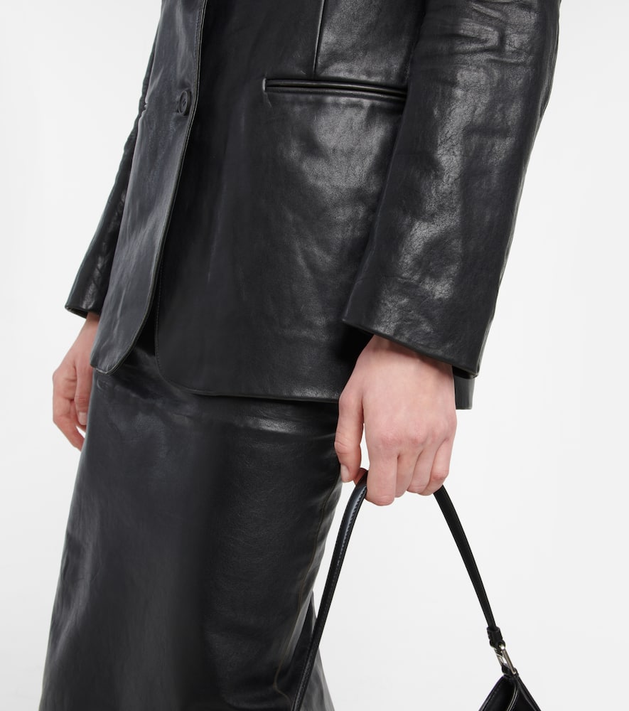 Prada Leather Jacket In Nero