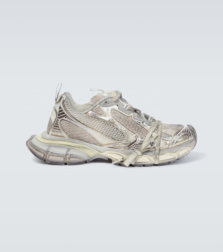 Balenciaga Eggshell Polyurethane Sneakers In Silver