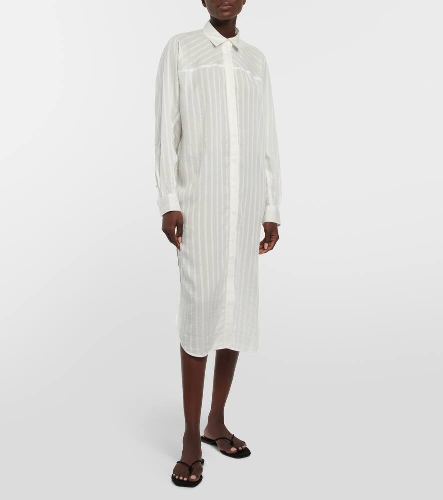 Totême Striped Jacquard Shirt Dress In White