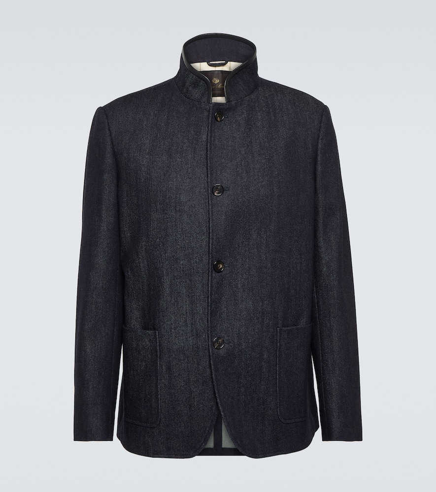 Shop Loro Piana Spagna Cotton And Cashmere Jacket In Blue