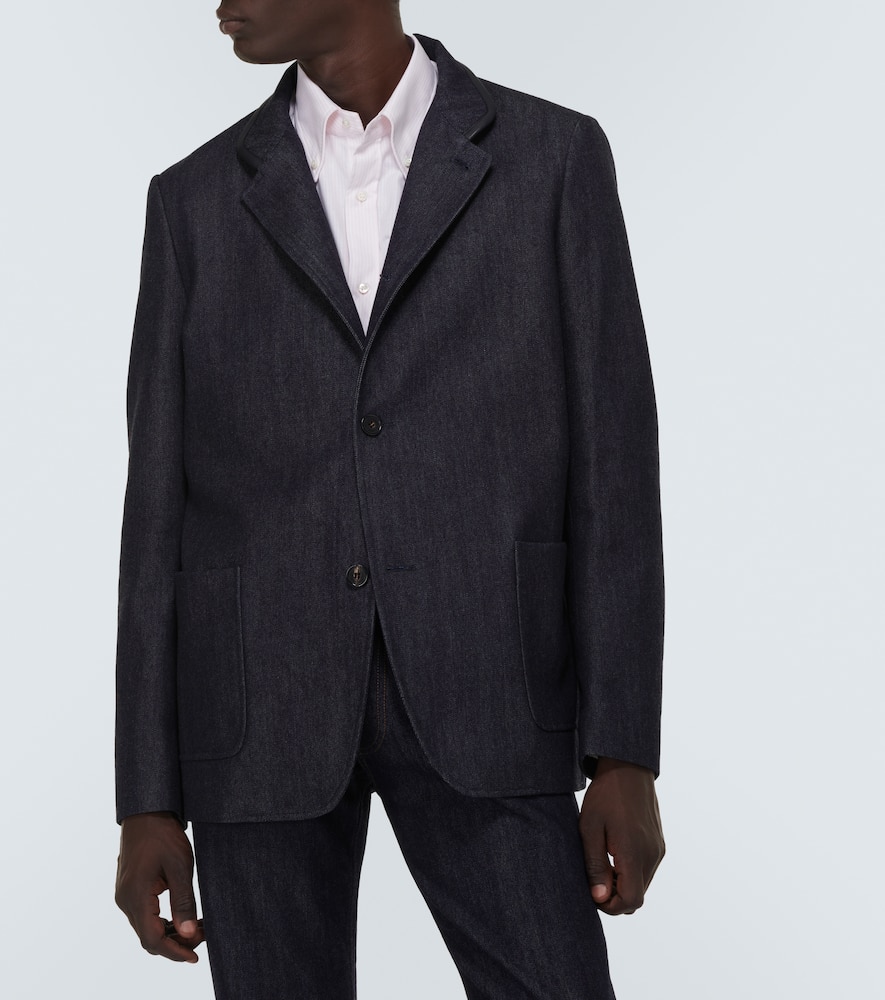 Shop Loro Piana Spagna Cotton And Cashmere Jacket In Blue