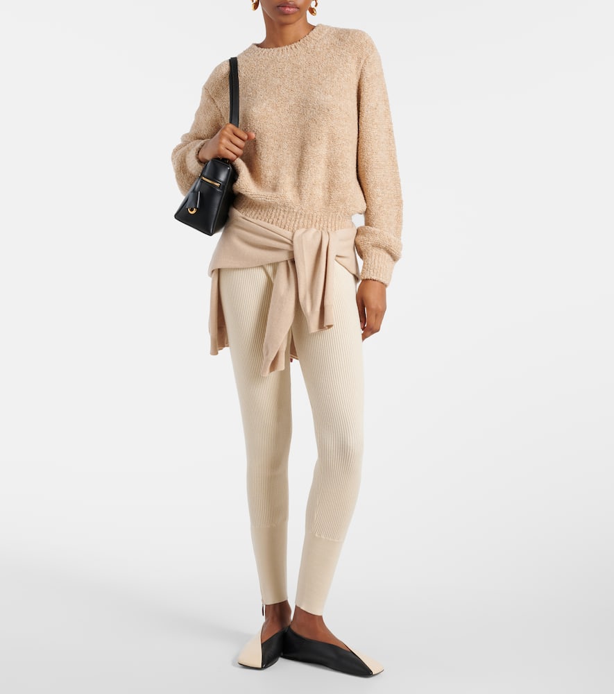 Shop Loro Piana Cashmere And Silk-blend Leggings In Beige