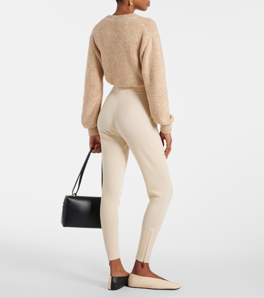 Shop Loro Piana Cashmere And Silk-blend Leggings In Beige