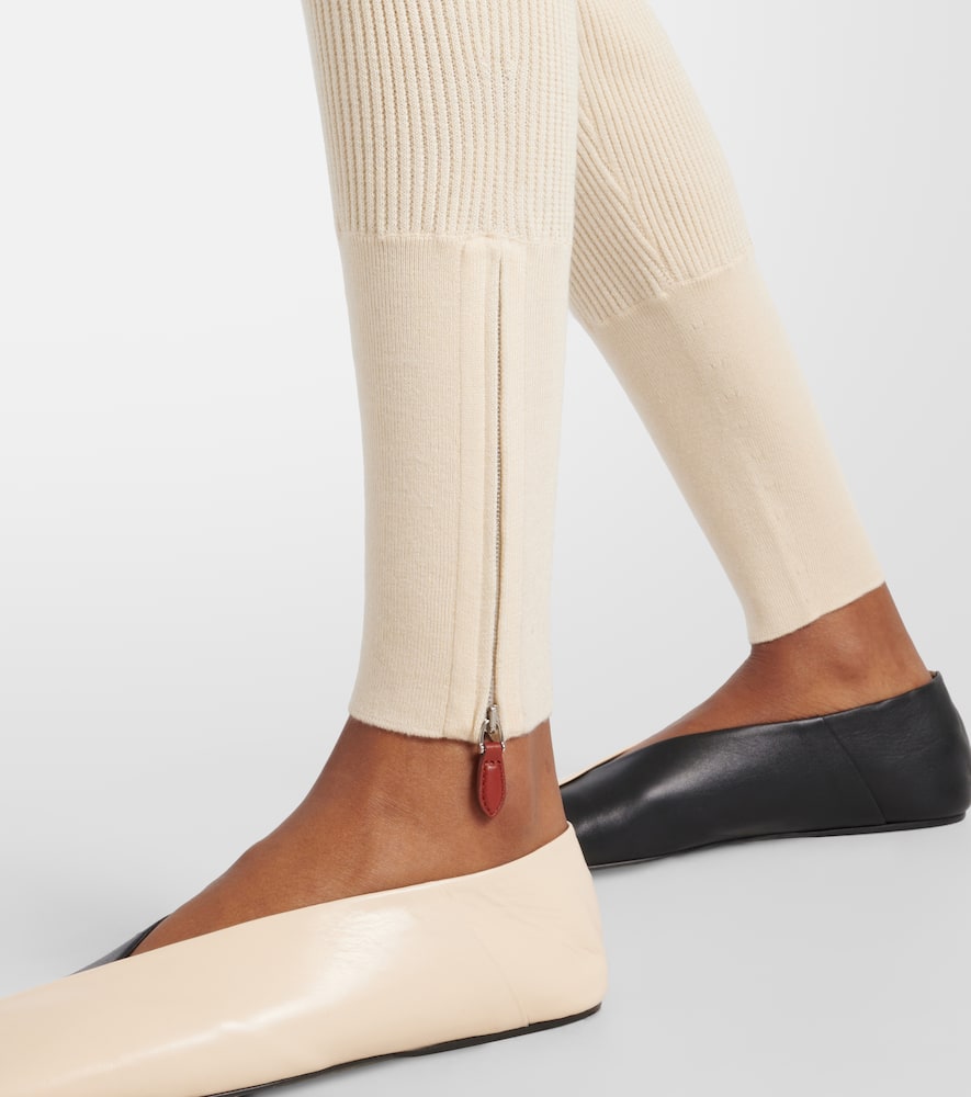 Shop Loro Piana Cashmere And Silk-blend Leggings In Beige