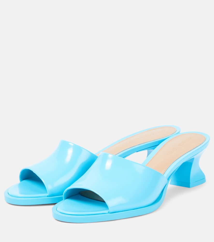 Shop Bottega Veneta Cha-cha Leather Mules In Blue