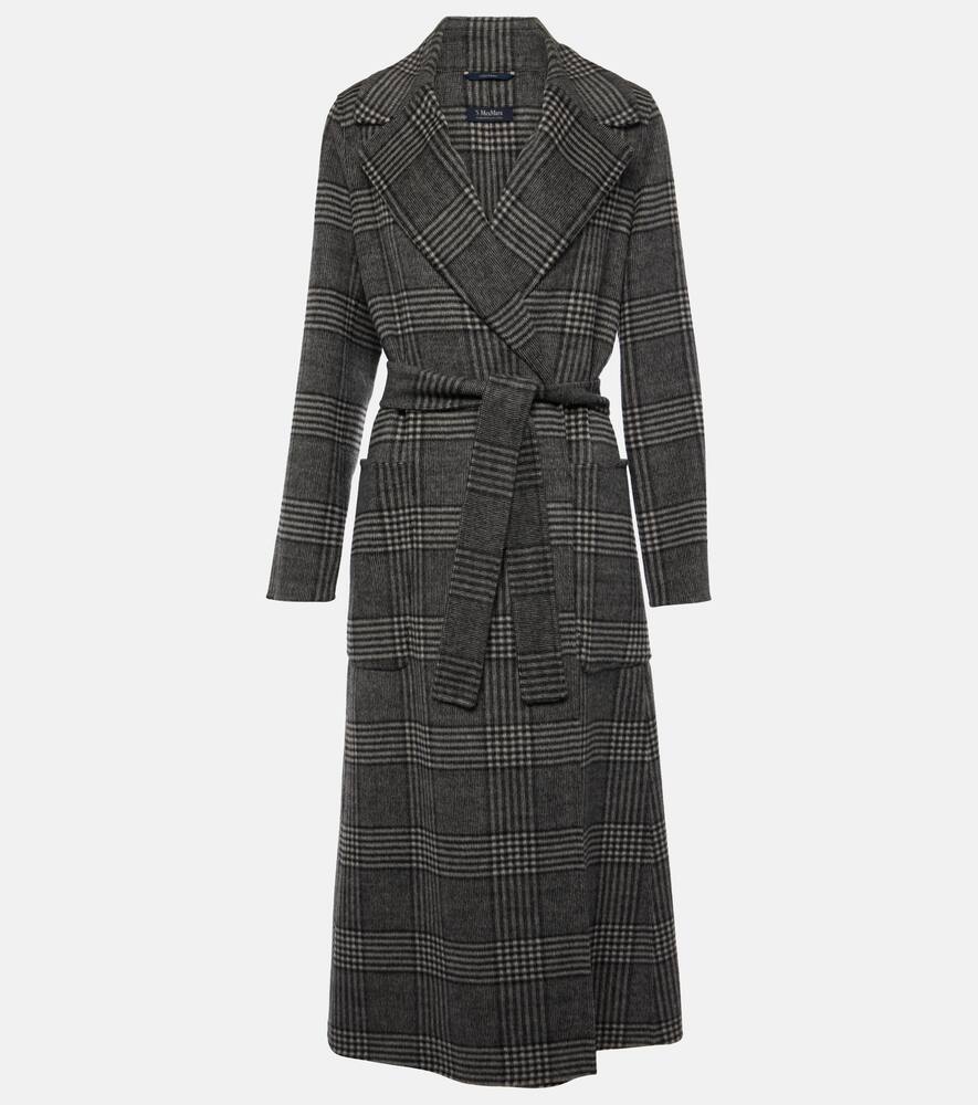 'S Max Mara Galles checked wool-blend wrap coat