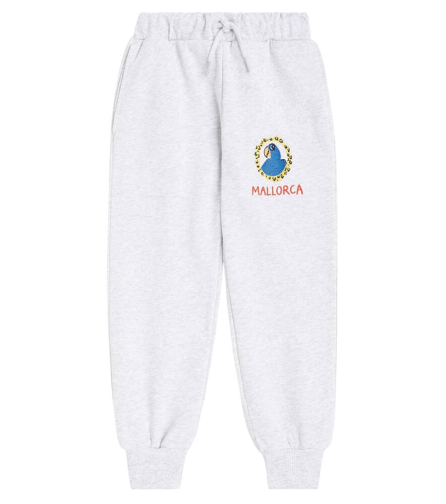 Mini Rodini Parrot embroidered cotton sweatpants