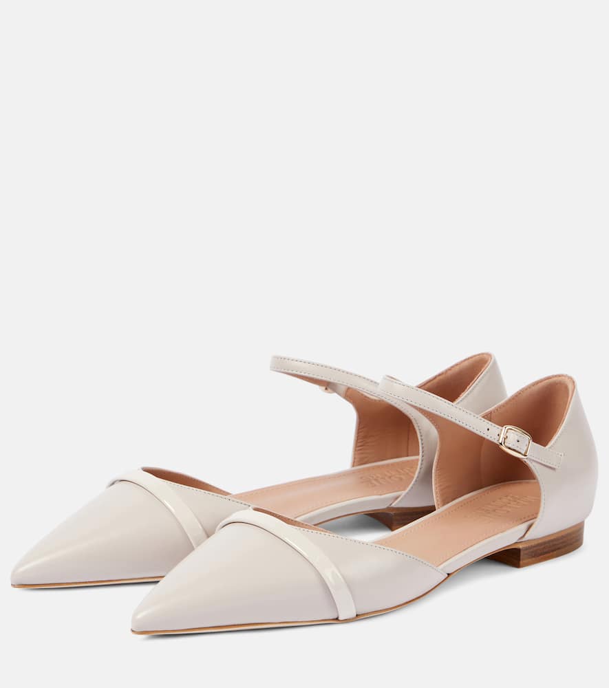 Shop Malone Souliers Ulla Leather Ballet Flats In White