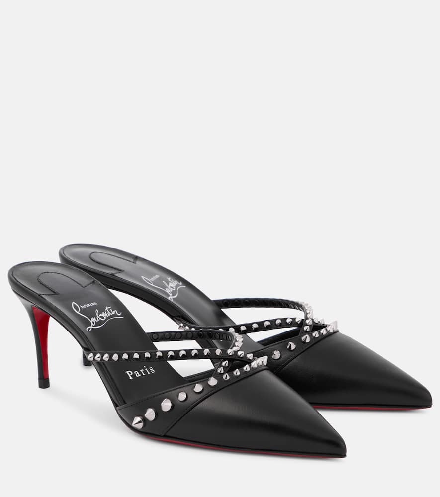Christian Louboutin Tatoosh 70 Studded Leather Mules In Black