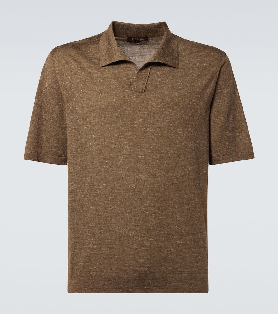 Silk, cashmere, and linen polo shirt