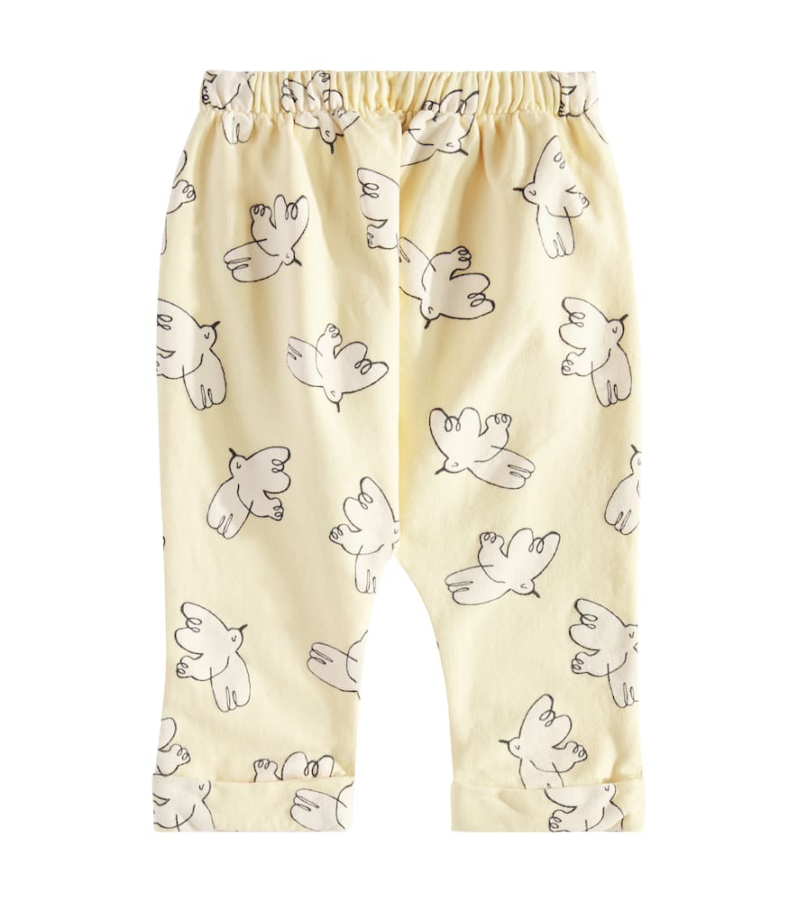 Bobo Choses Baby Printed Cotton-blend Jersey Pants In Yellow