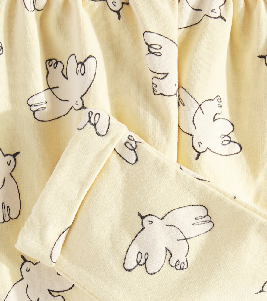Bobo Choses Baby Printed Cotton-blend Jersey Pants In Yellow