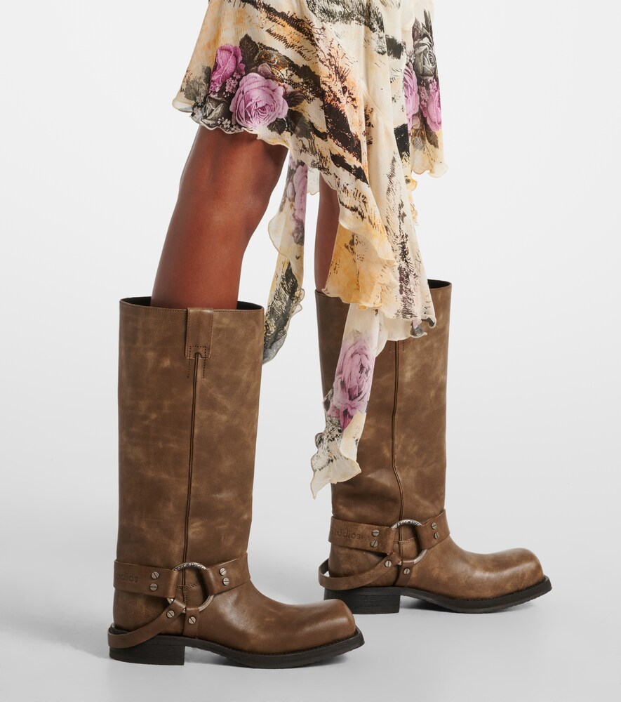 Leather Biker Boots