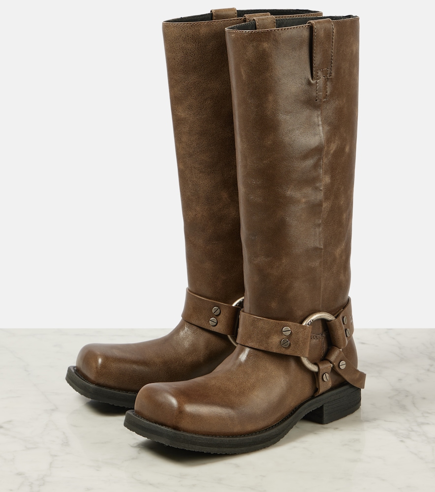 Leather Biker Boots