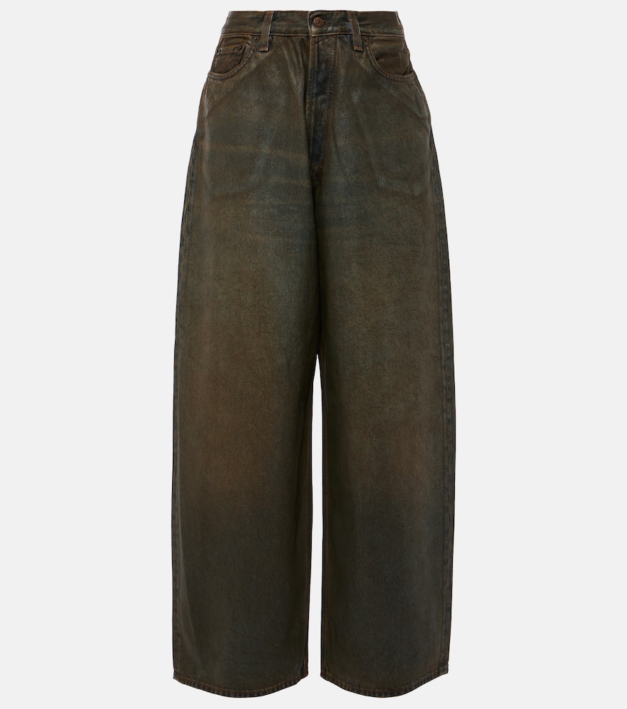 Acne Studios 2023 coated mid-rise wide-leg jeans