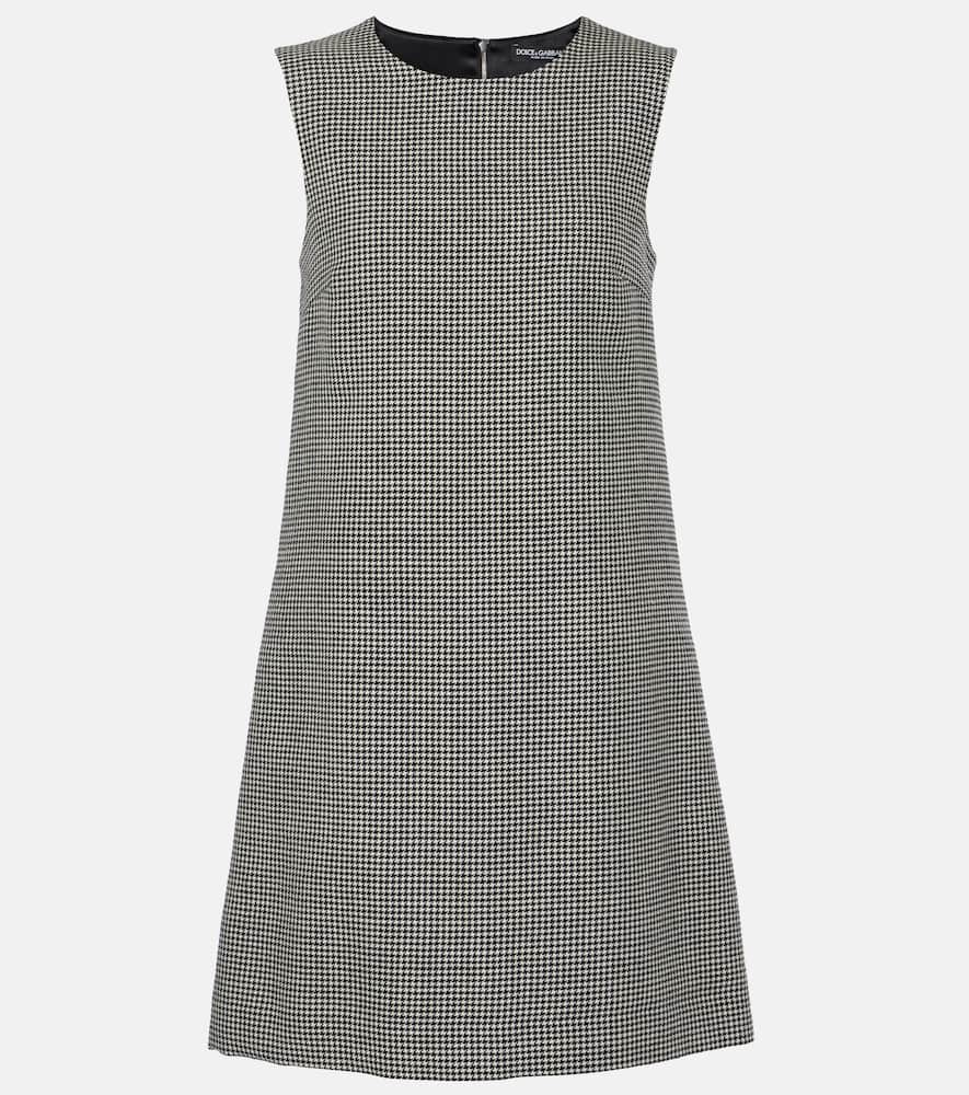 DOLCE & GABBANA HOUNDSTOOTH WOOL MINIDRESS