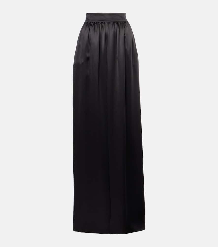 Silk satin maxi skirt