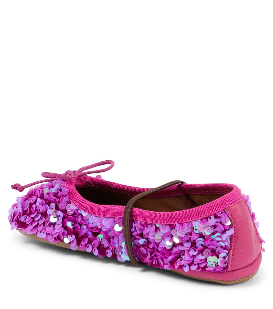 Pèpè Sequin Ballerina Shoes In Purple