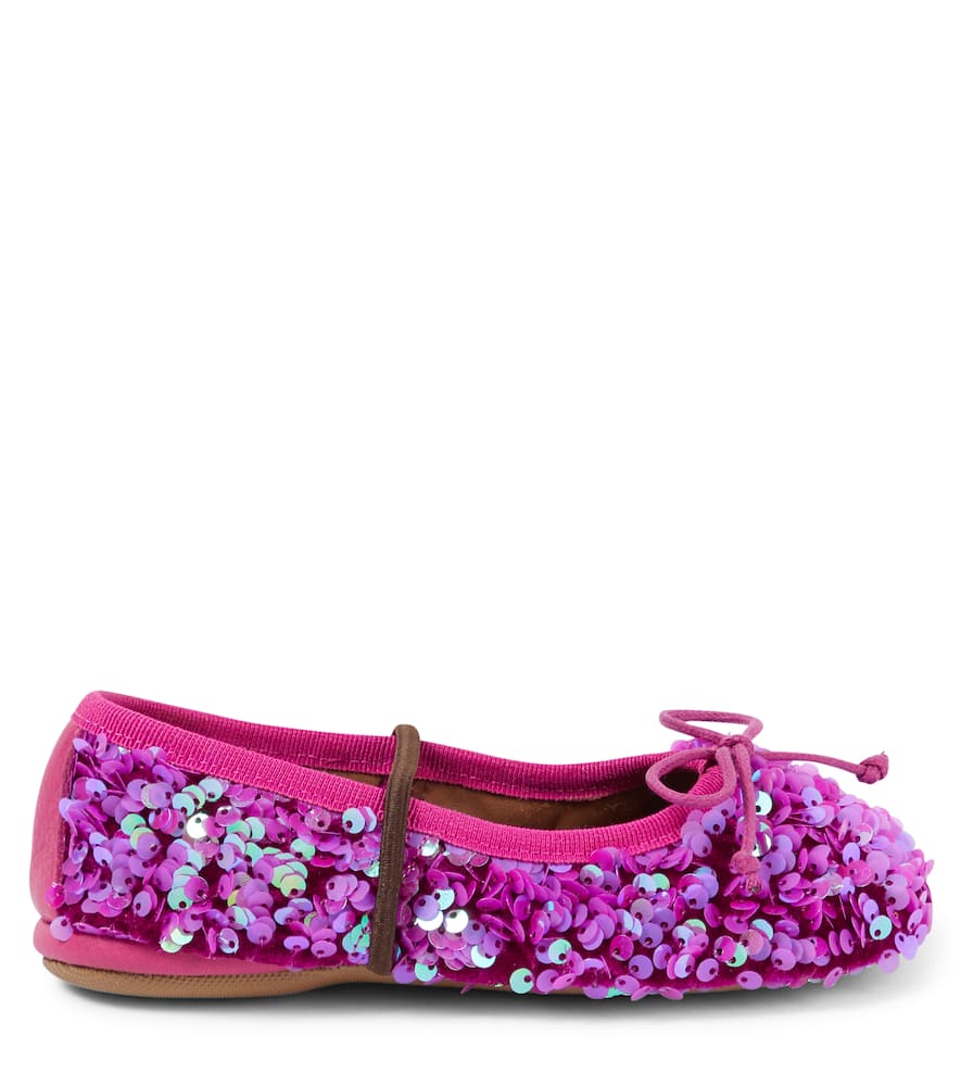 Pèpè Sequin Ballerina Shoes In Purple
