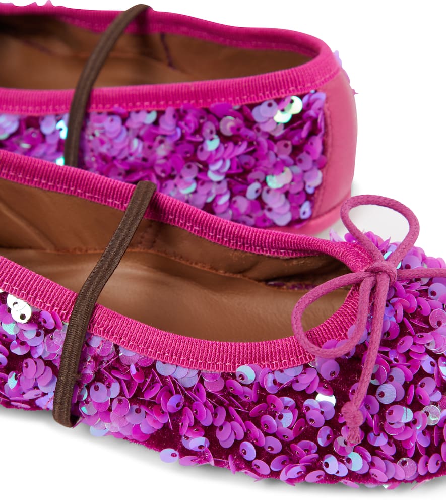 Pèpè Sequin Ballerina Shoes In Purple