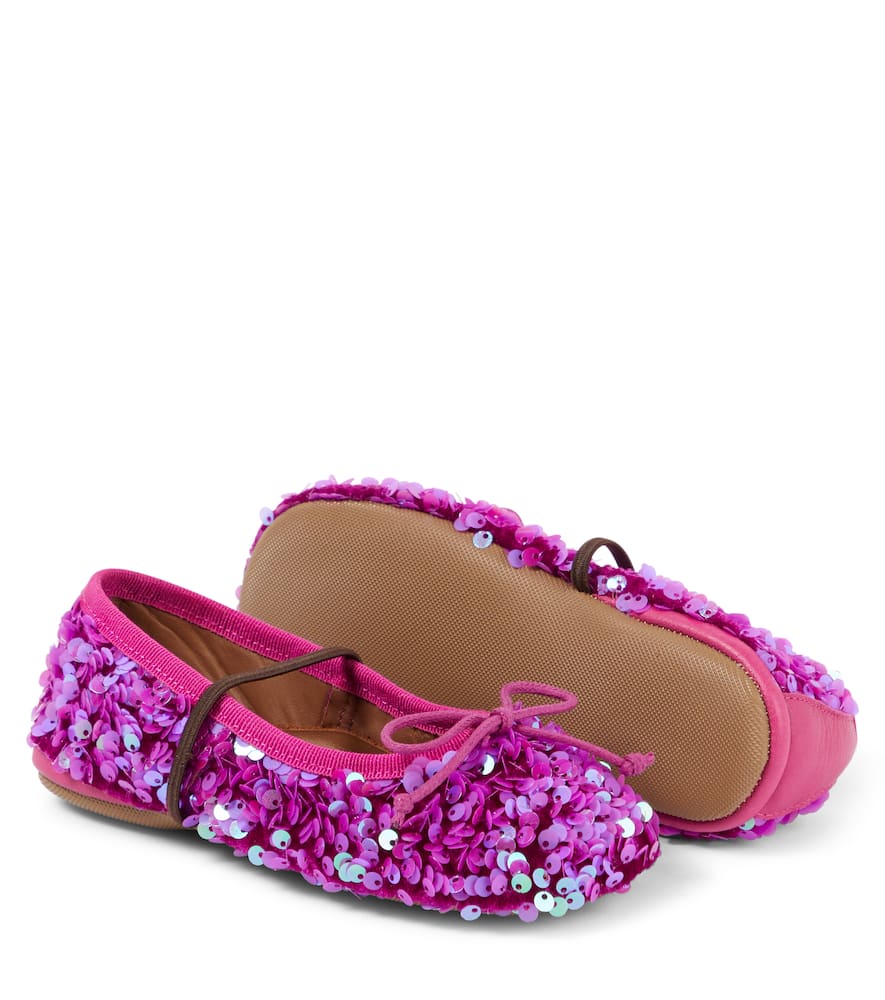 Pèpè Sequin Ballerina Shoes In Purple