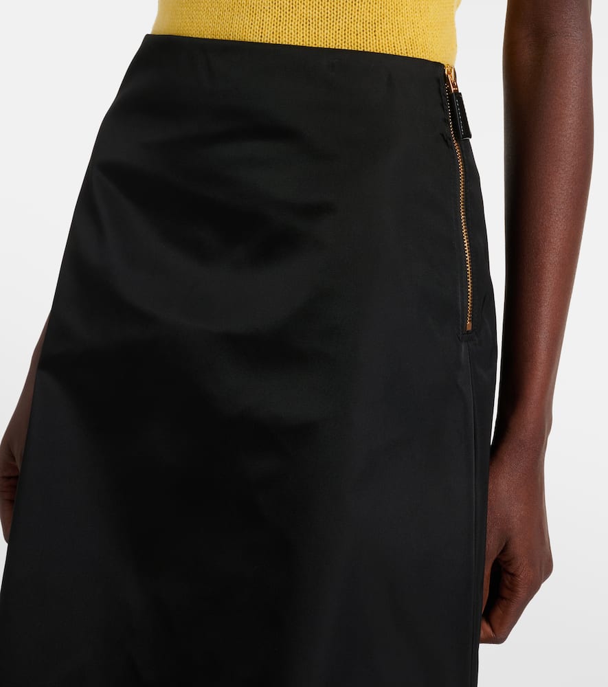 Prada Re-nylon Solid A-line Skirt In Black