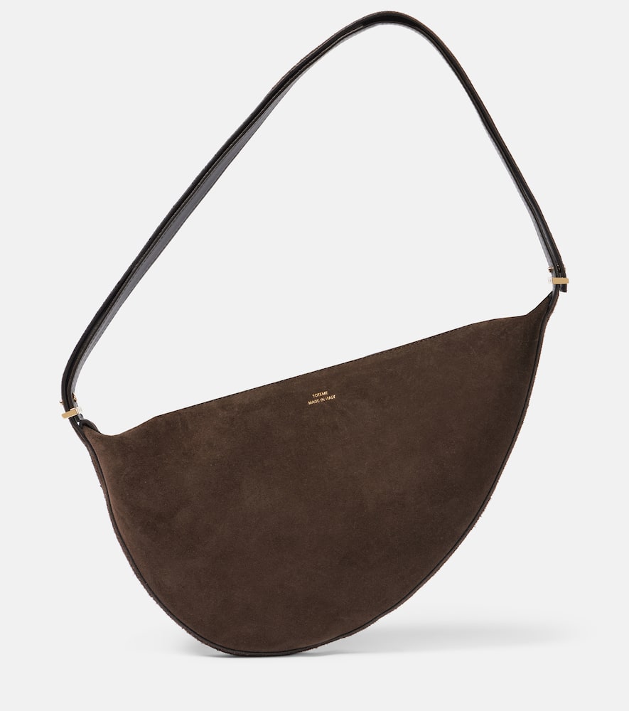 Totême Scooped Suede Shoulder Bag In Brown