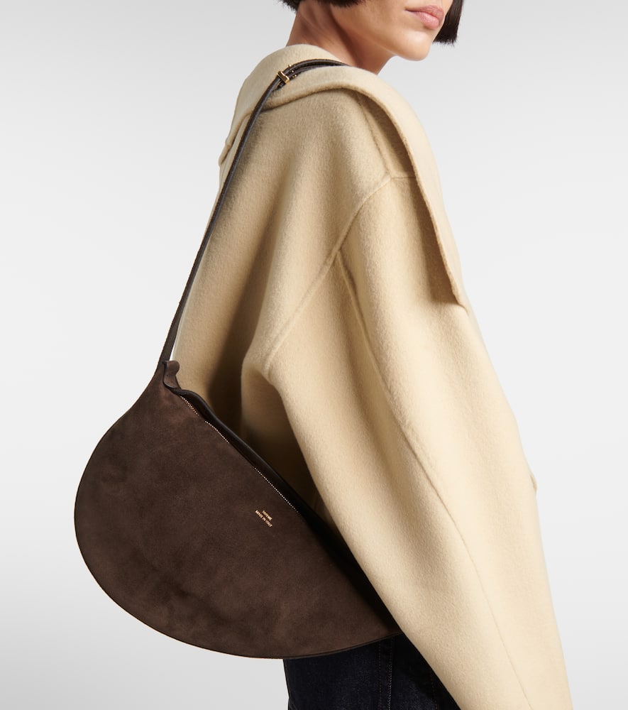 Totême Scooped Suede Shoulder Bag In Brown