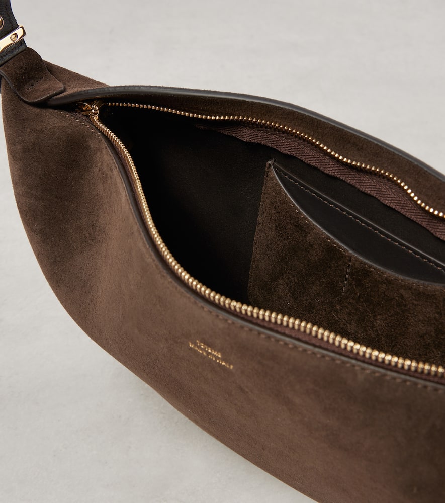 Totême Scooped Suede Shoulder Bag In Brown