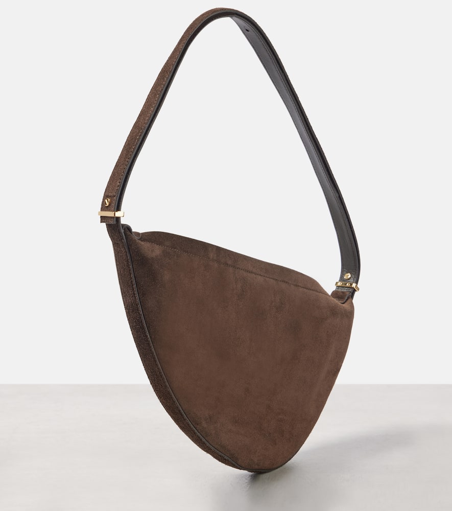 Totême Scooped Suede Shoulder Bag In Brown