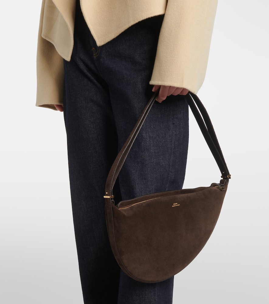 Totême Scooped Suede Shoulder Bag In Brown
