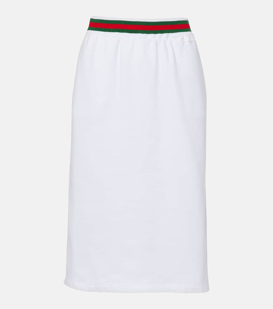 Cotton jersey midi skirt