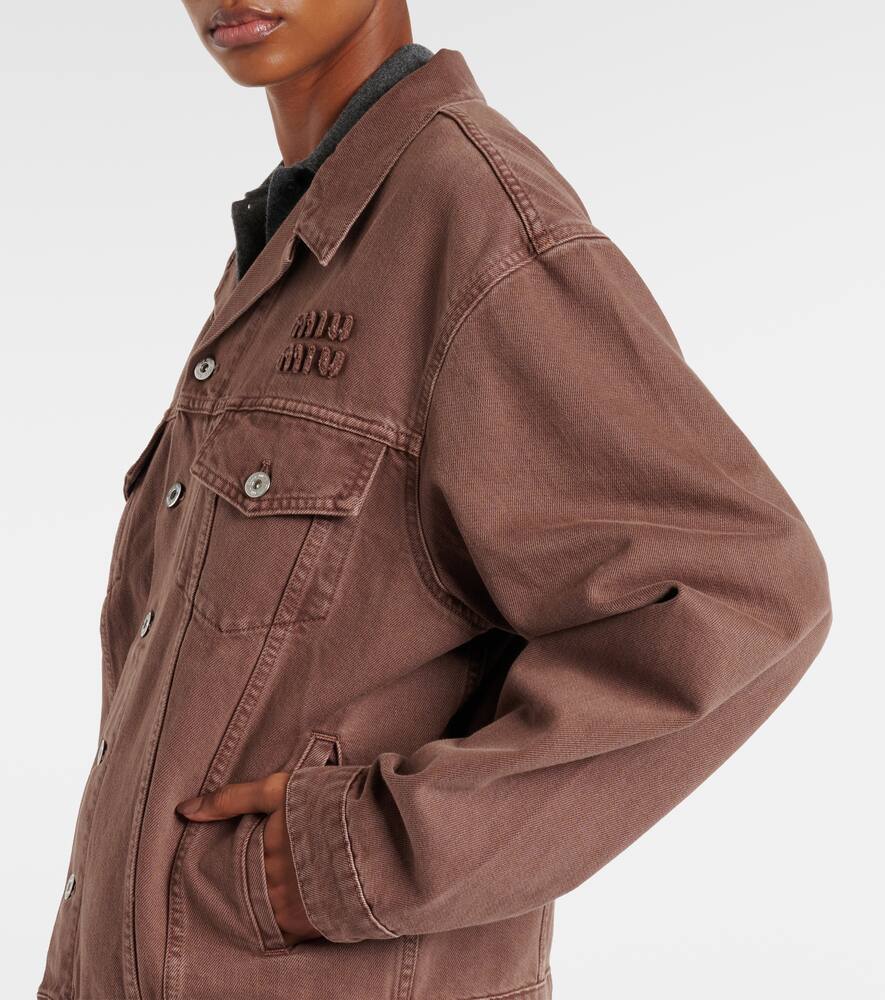 Miu Miu Denim Jacket In Brown