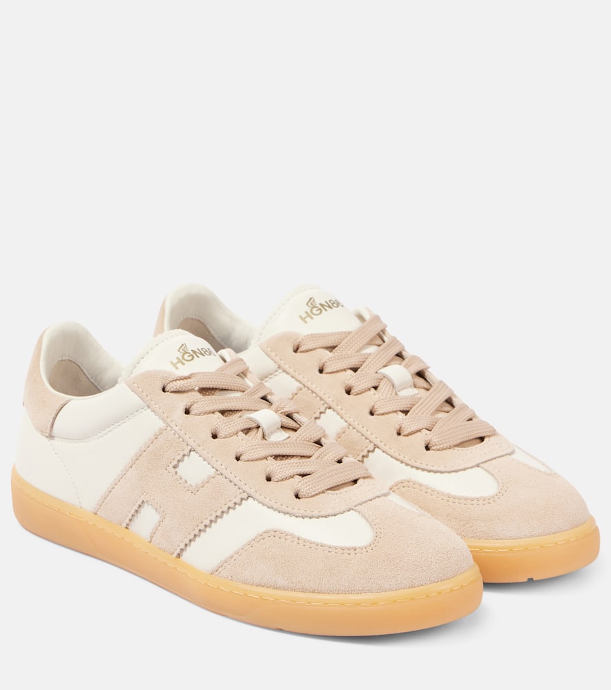Cool suede-trimmed leather sneakers