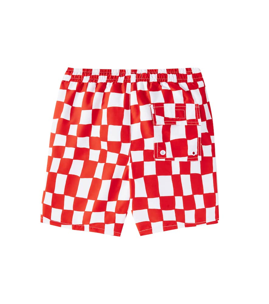 Stella Mccartney Checked Swim Trunks In Red