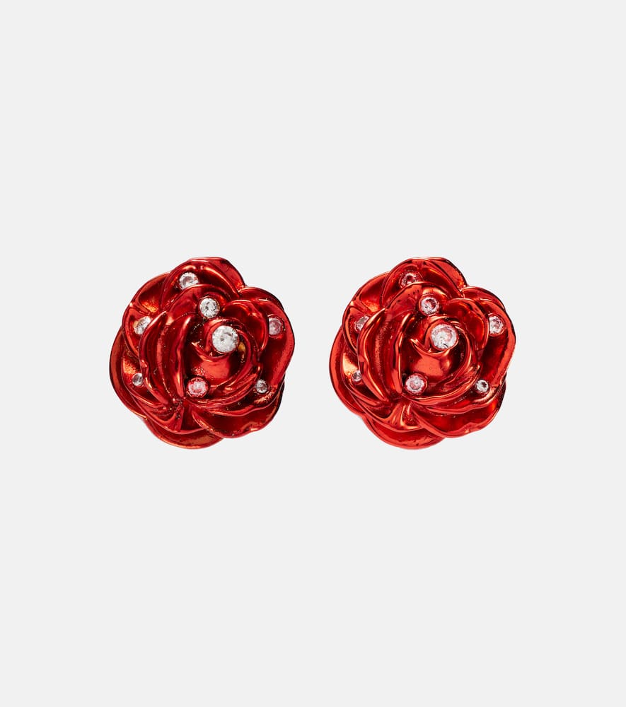 Rose crystal-embellished earrings
