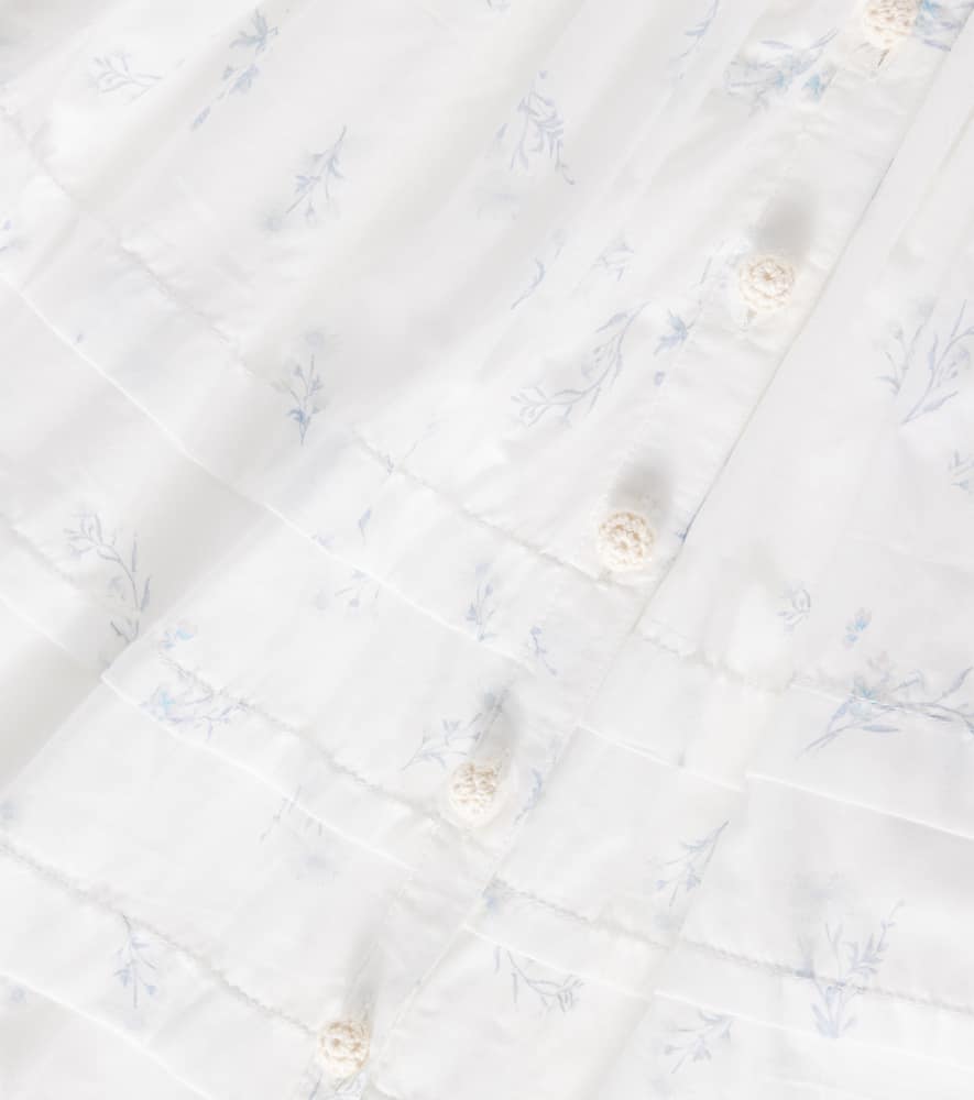 Petite Amalie Floral Voile Dress In Blue Ditsy Print