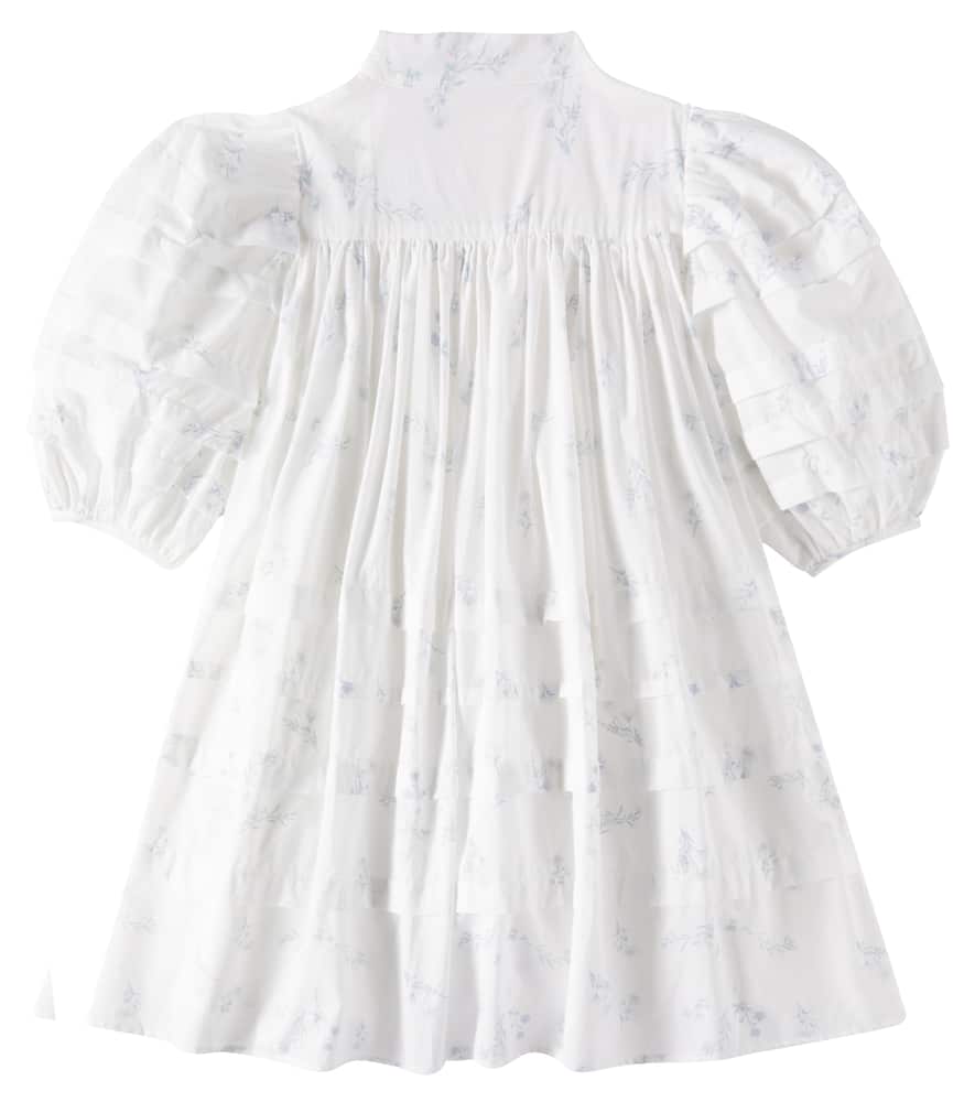 Petite Amalie Floral Voile Dress In Blue Ditsy Print