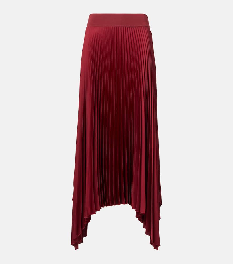 Joseph Ade Plissé Crêpe Midi Skirt In Burgundy